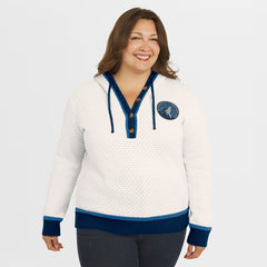 Minnesota Timberwolves WEAR by Erin Andrews Women's Plus Size Hoodie Sweater - Cream shop