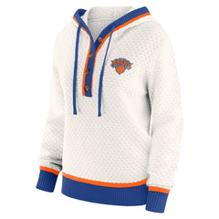 New York Knicks WEAR by Erin Andrews Women's Plus Size Hoodie Sweater - Cream discount