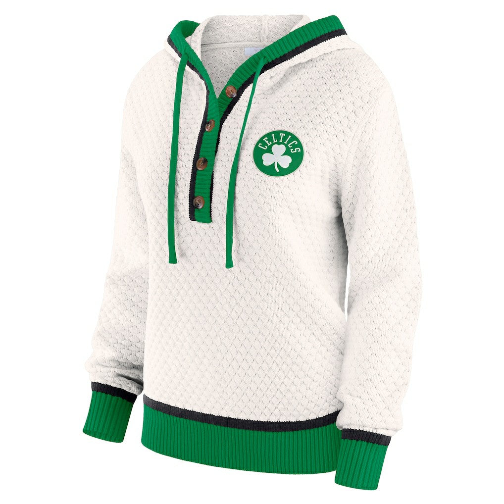 Boston Celtics WEAR by Erin Andrews Women's Plus Size Hoodie Sweater - Cream cheap