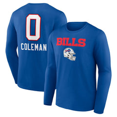 Keon Coleman Buffalo Bills Team Wordmark Name & Number Long Sleeve T-Shirt - Royal discount