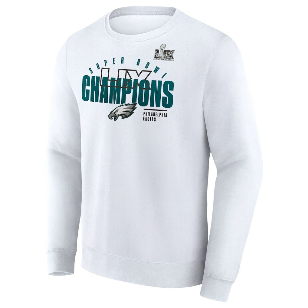 Philadelphia Eagles Super Bowl LIX Champions Iconic Victory Fleece Sweatshirt - White discount