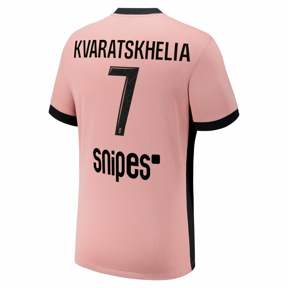 Khvicha Kvaratskhelia Paris Saint-Germain Youth 2024/25 Third Replica Player Jersey - Pink | Nike for sale