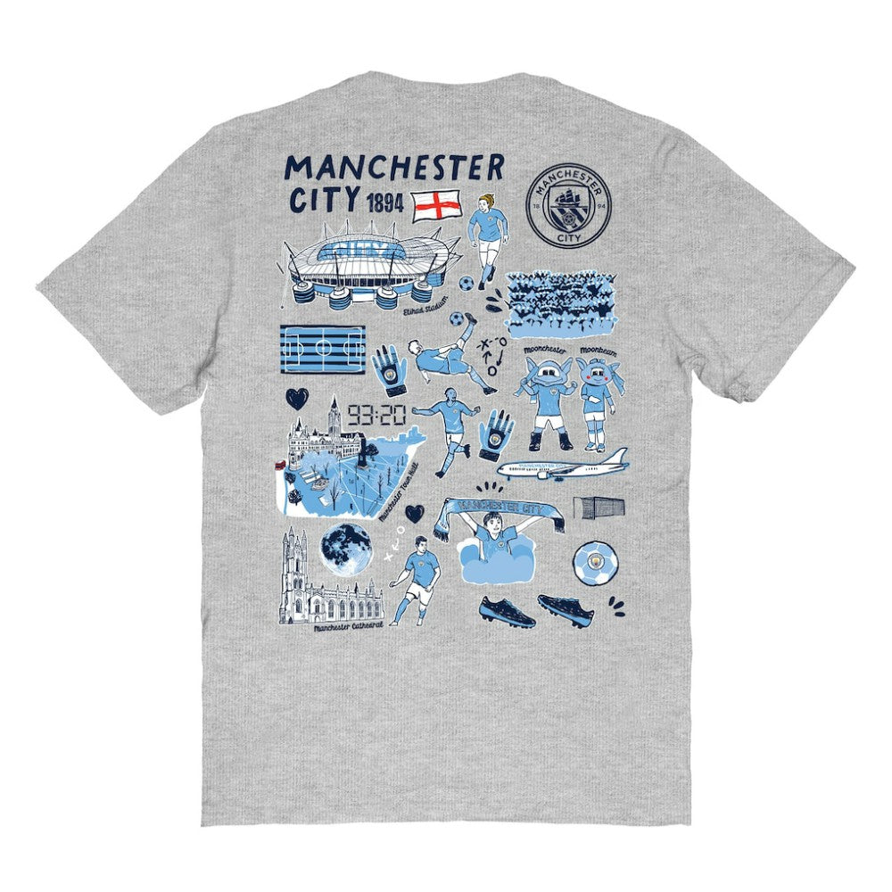 Manchester City Vive La Fete Women's Impressions Artwork T-Shirt - Heather Gray online