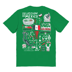 Mexico National Team Vive La Fete Women's Impressions Artwork T-Shirt - Green discount