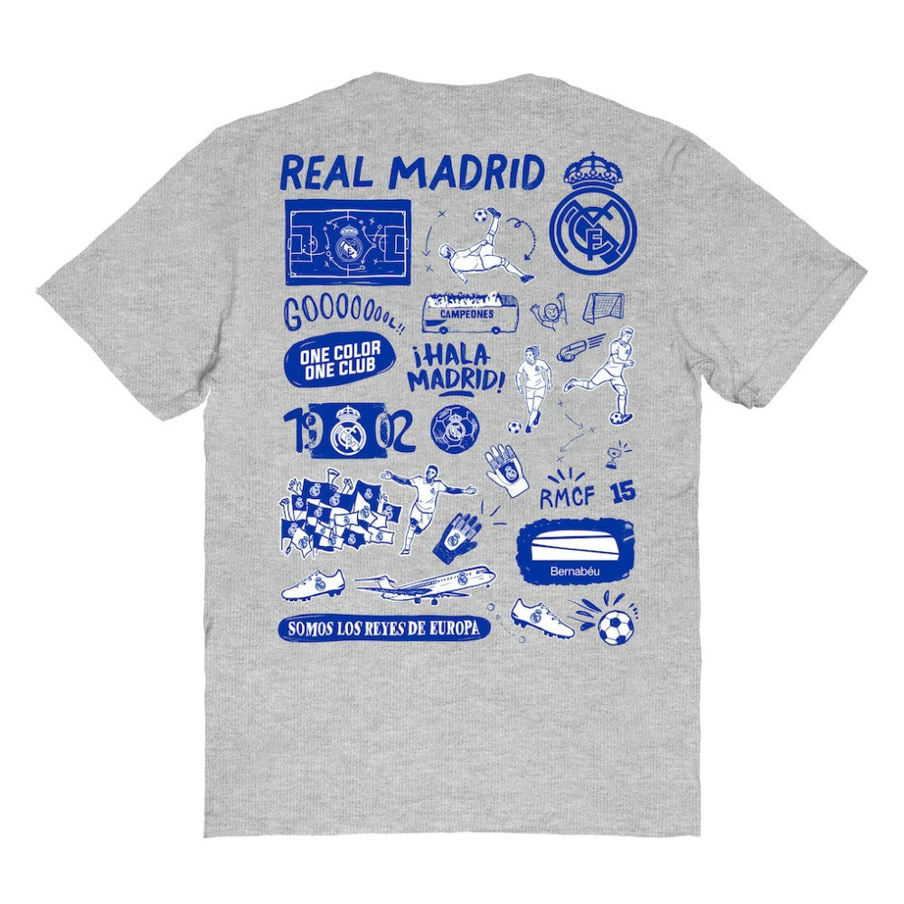 Real Madrid Vive La Fete Women's Impressions Artwork T-Shirt - Heather Gray shop