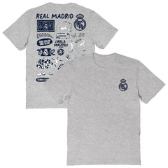 Real Madrid Vive La Fete Women's Impressions Artwork T-Shirt - Heather Gray on sale
