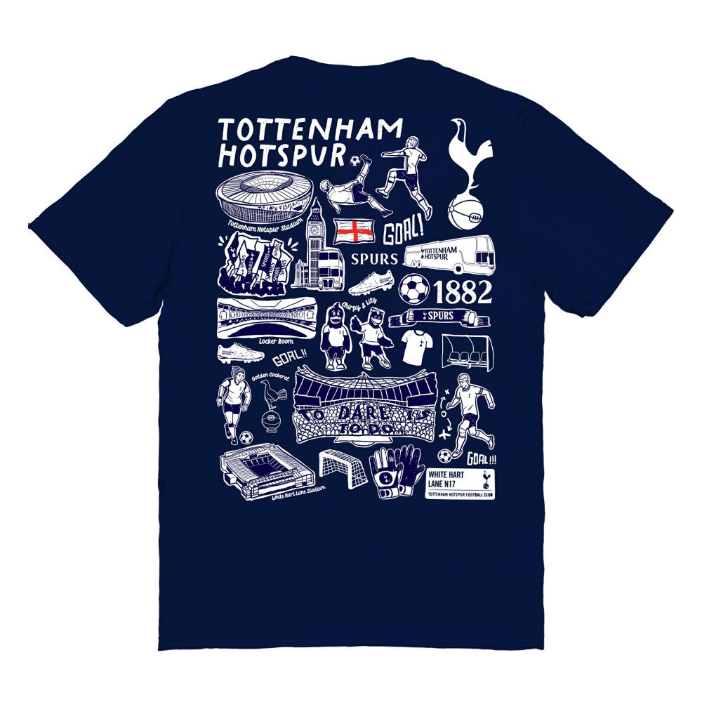 Tottenham Hotspur Vive La Fete Women's Impressions Artwork T-Shirt - Navy shop