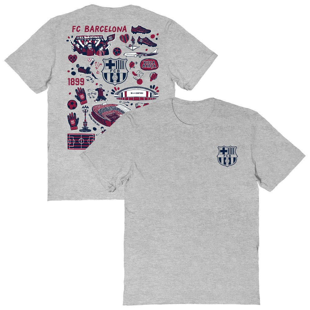 Barcelona Vive La Fete Women's Impressions Artwork T-Shirt - Heather Gray sale