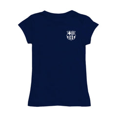 Barcelona Vive La Fete Girls Youth Color Badge Fitted T-Shirt - Navy on sale