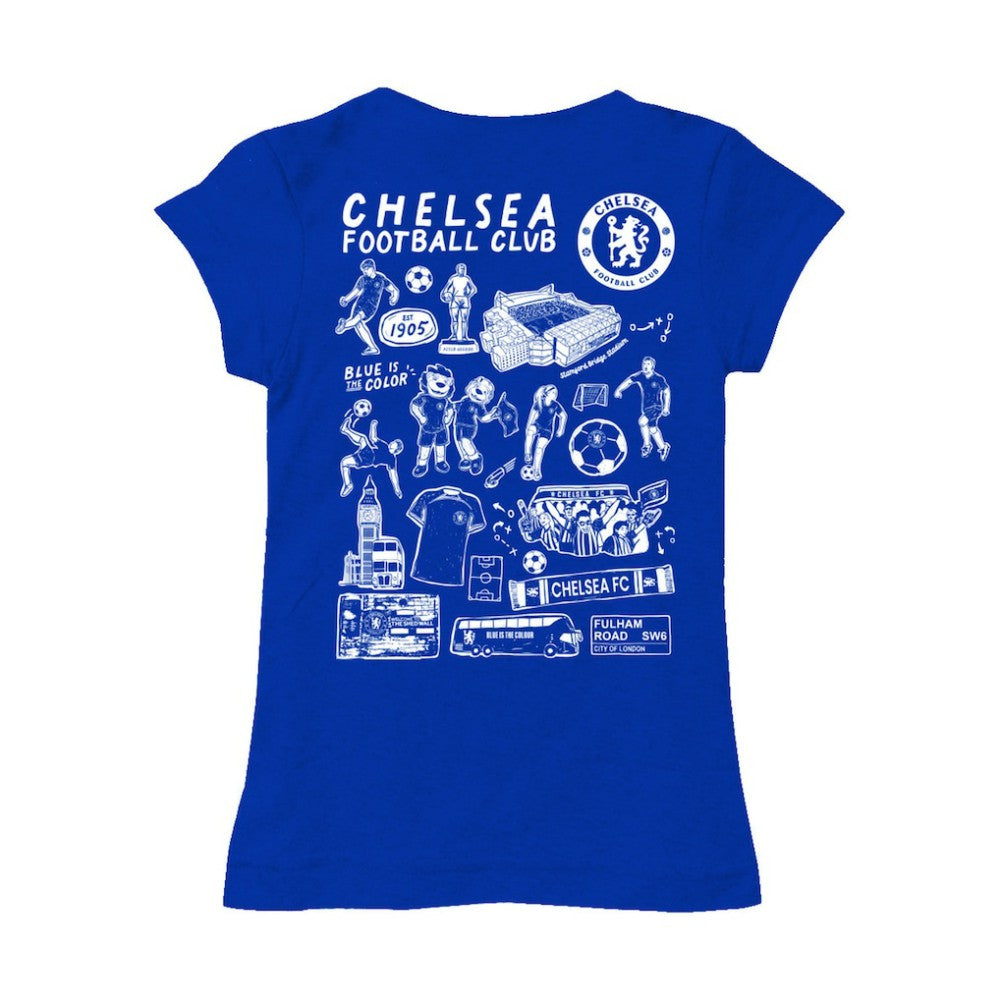 Chelsea Vive La Fete Girls Youth Color Badge Fitted T-Shirt - Blue for sale