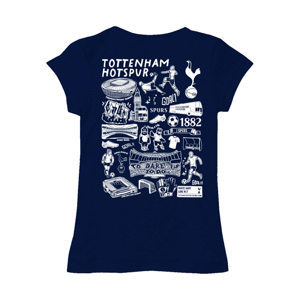 Tottenham Hotspur Vive La Fete Girls Youth Color Badge Fitted T-Shirt - Navy shop