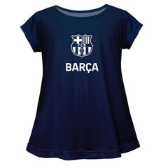 Barcelona Vive La Fete Girls Youth Color Badge A-Line Top - Navy outlet