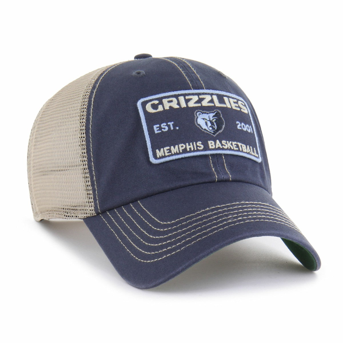 Memphis Grizzlies '47 Wabash Patch Clean Up Adjustable Hat - Navy/Tan | 47 brand for sale