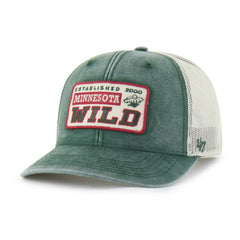 Minnesota Wild '47 Canteen Pigment Dyed Patch Trucker Adjustable Hat Green