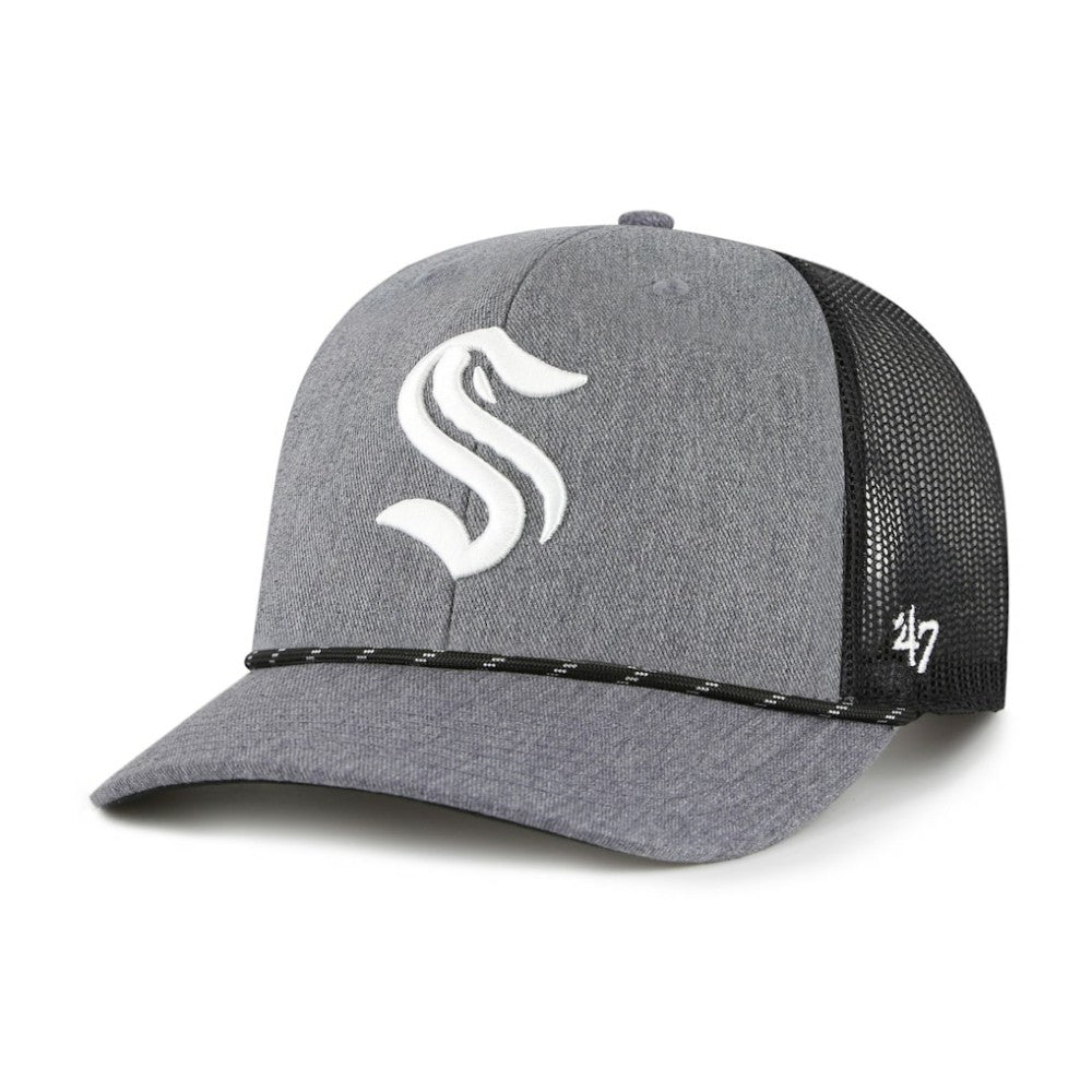 Seattle Kraken '47 Carbon Rope Trucker Adjustable Hat Gray