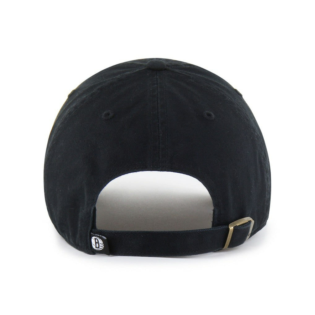 Brooklyn Nets '47 Core Logo Clean Up Adjustable Hat - Black | 47 brand for sale