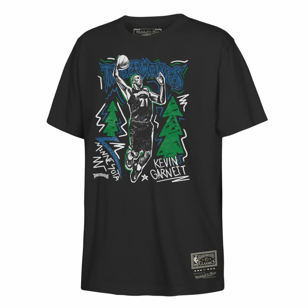 Kevin Garnett Minnesota Timberwolves Youth Chalked Up T-Shirt - Black | Mitchell & Ness on sale