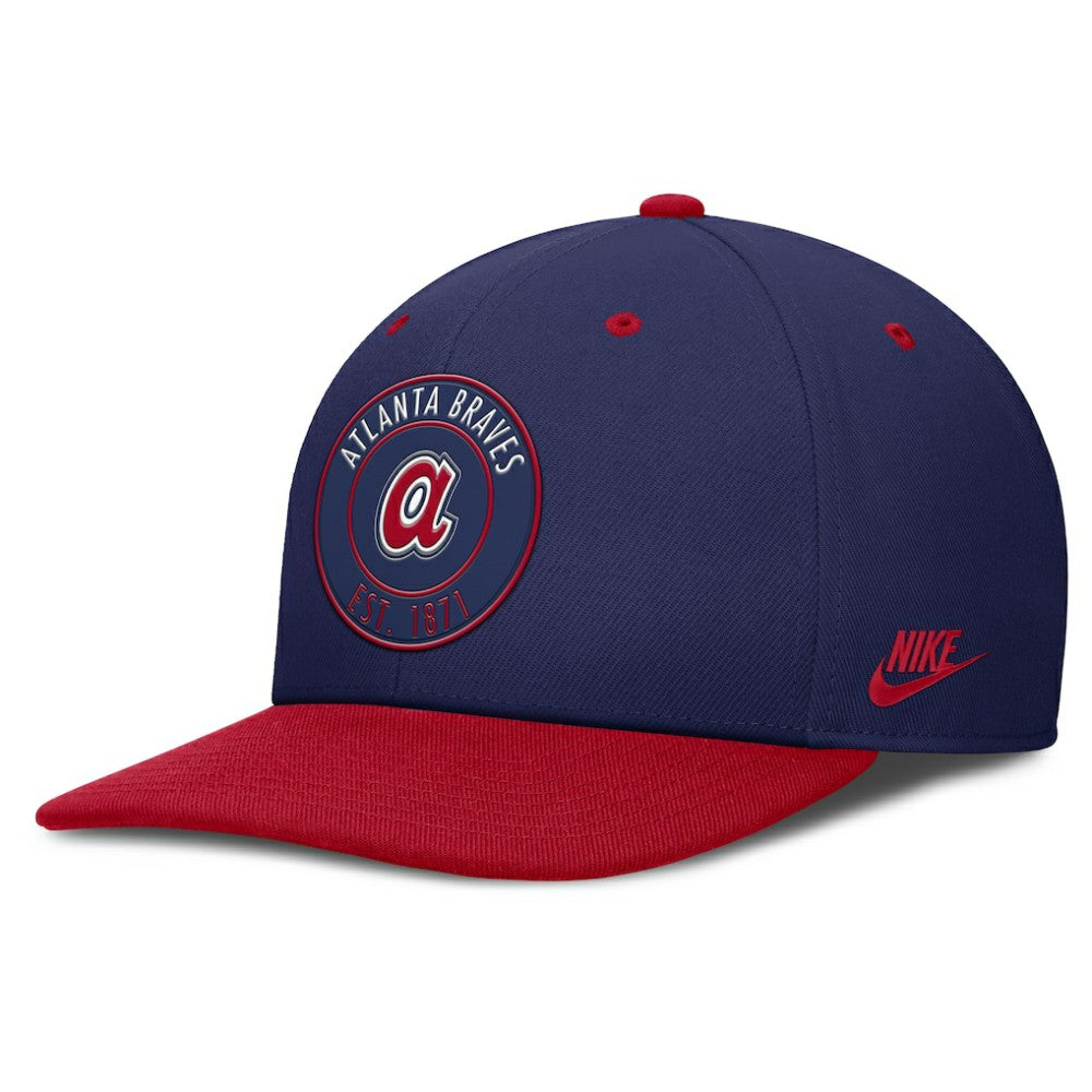 Atlanta Braves Cooperstown Collection Pro Dri-FIT Snapback Hat - Navy/Red | Nike