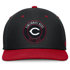 Cincinnati Reds Cooperstown Collection Pro Dri-FIT Snapback Hat - Black/Red | Nike