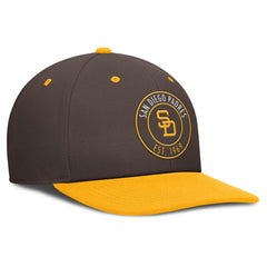 San Diego Padres Cooperstown Collection Pro Dri-FIT Snapback Hat - Brown/Gold | Nike