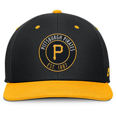 Pittsburgh Pirates Cooperstown Collection Pro Dri-FIT Snapback Hat - Black/Gold | Nike