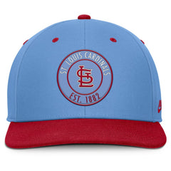 St. Louis Cardinals Cooperstown Collection Pro Dri-FIT Snapback Hat - Light Blue/Red | Nike