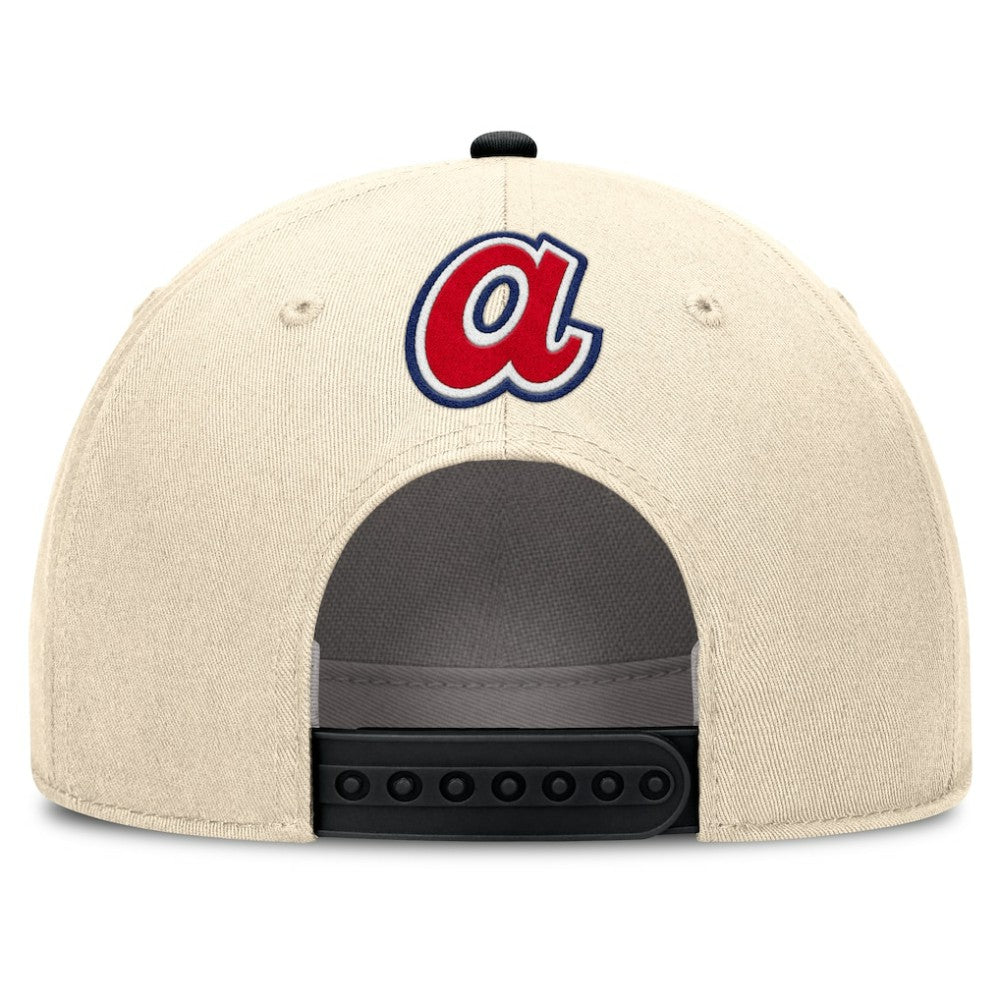 Atlanta Braves Cooperstown Collection Rise Adjustable Hat - Natural/Black | Nike