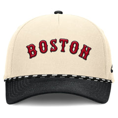 Boston Red Sox Cooperstown Collection Rise Adjustable Hat - Natural/Black | Nike