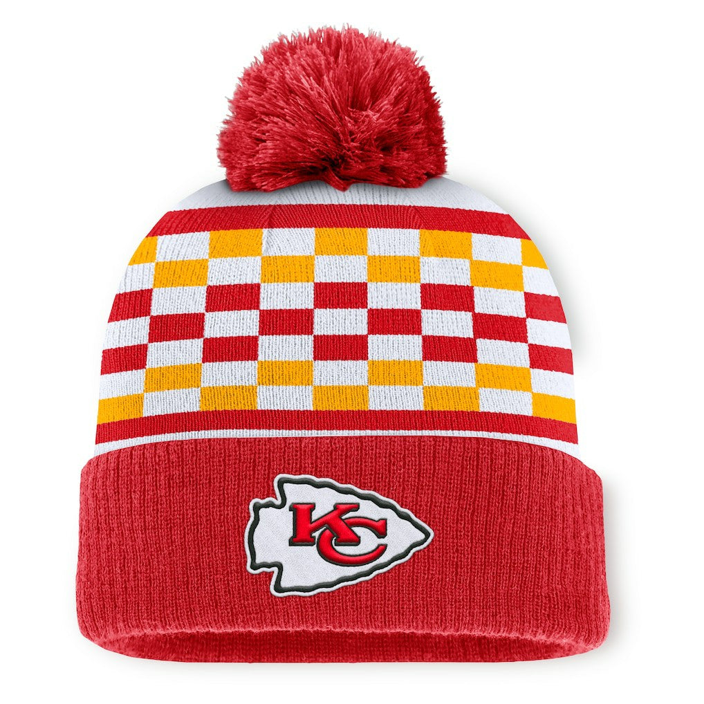 Kansas City Chiefs Women's End Zone Cuffed Knit Hat with Pom - Red cheap