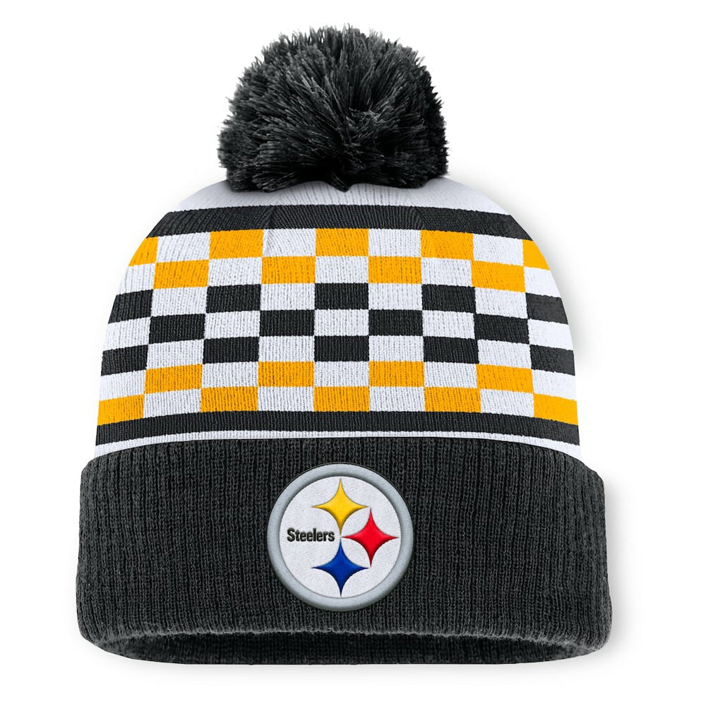 Pittsburgh Steelers Women's End Zone Cuffed Knit Hat with Pom - Black discount