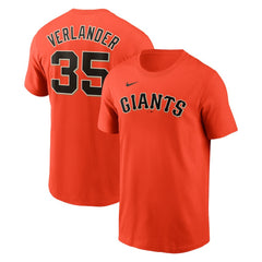 Justin Verlander San Francisco Giants Fuse Name & Number T-Shirt - Orange | Nike