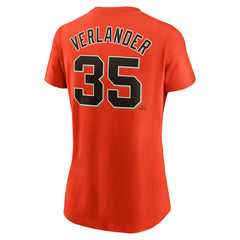 Justin Verlander San Francisco Giants Women's Cooperstown Collection Fuse Name & Number T-Shirt - Orange | Nike