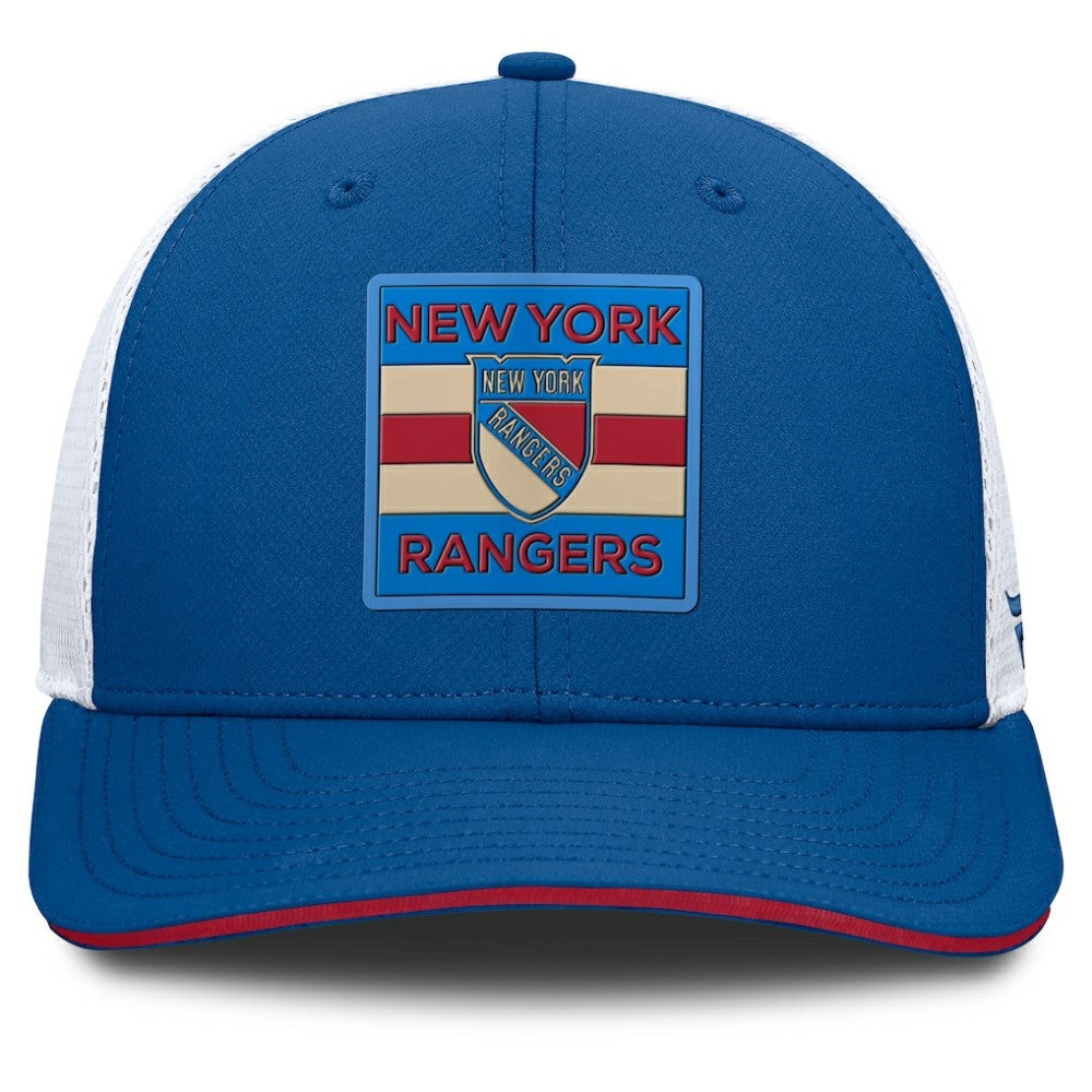 New York Rangers Fanatics Centennial Authentic Pro Structured Trucker Adjustable Hat Blue/White
