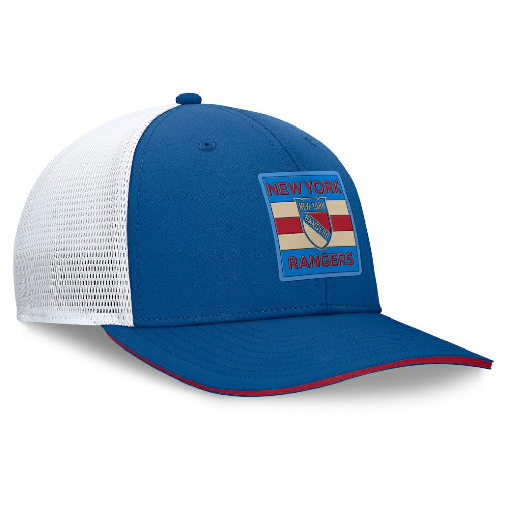 New York Rangers Fanatics Centennial Authentic Pro Structured Trucker Adjustable Hat Blue/White