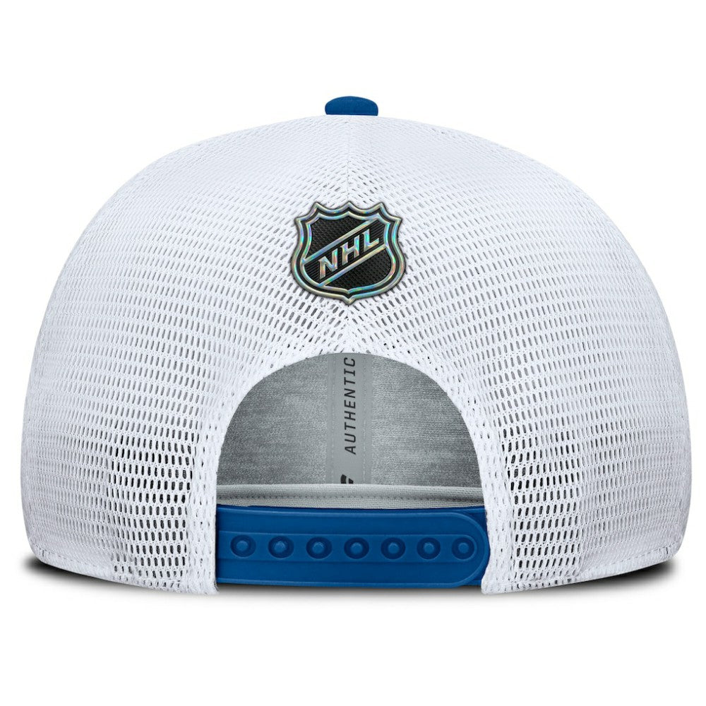 New York Rangers Fanatics Centennial Authentic Pro Structured Trucker Adjustable Hat Blue/White