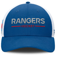 New York Rangers Fanatics Centennial Authentic Pro Structured Trucker Adjustable Hat Blue/White