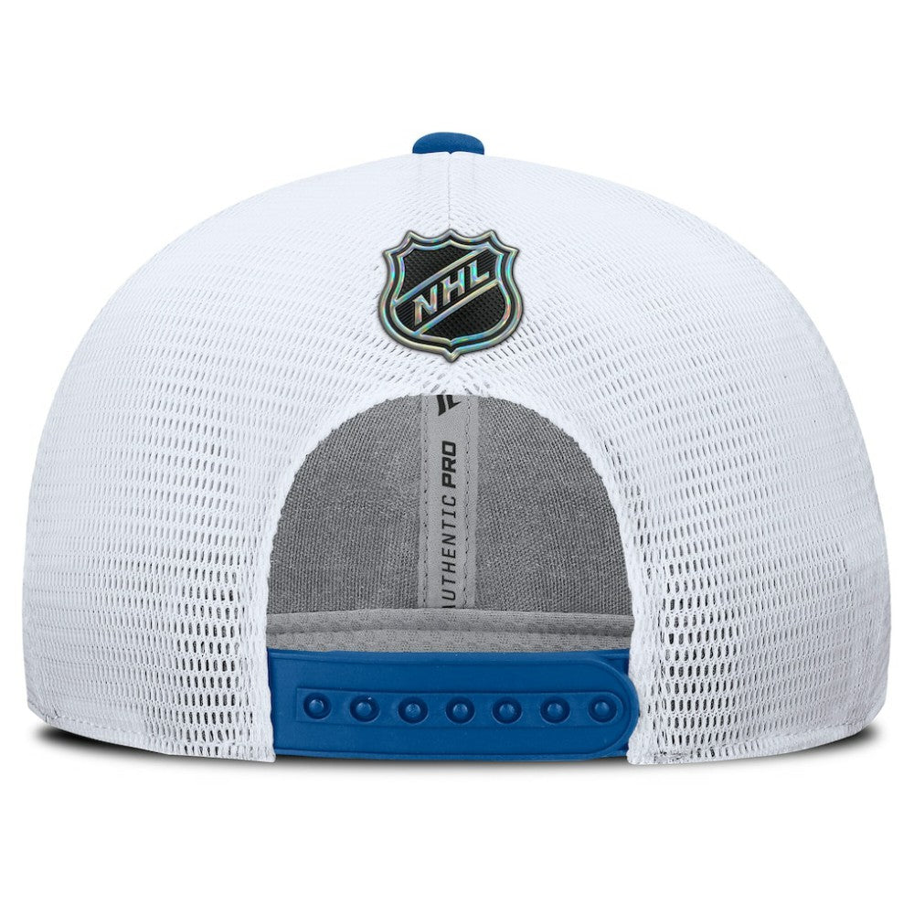 New York Rangers Fanatics Centennial Authentic Pro Structured Trucker Adjustable Hat Blue/White