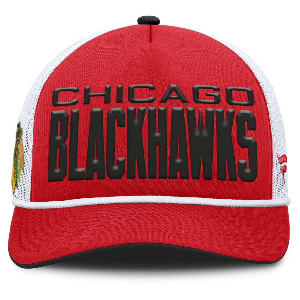 Chicago Blackhawks Fanatics Centennial Foam Front Adjustable Trucker Hat Red/White