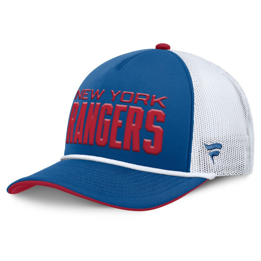 New York Rangers Fanatics Centennial Authentic Pro Foam Front Adjustable Trucker Hat Blue/White