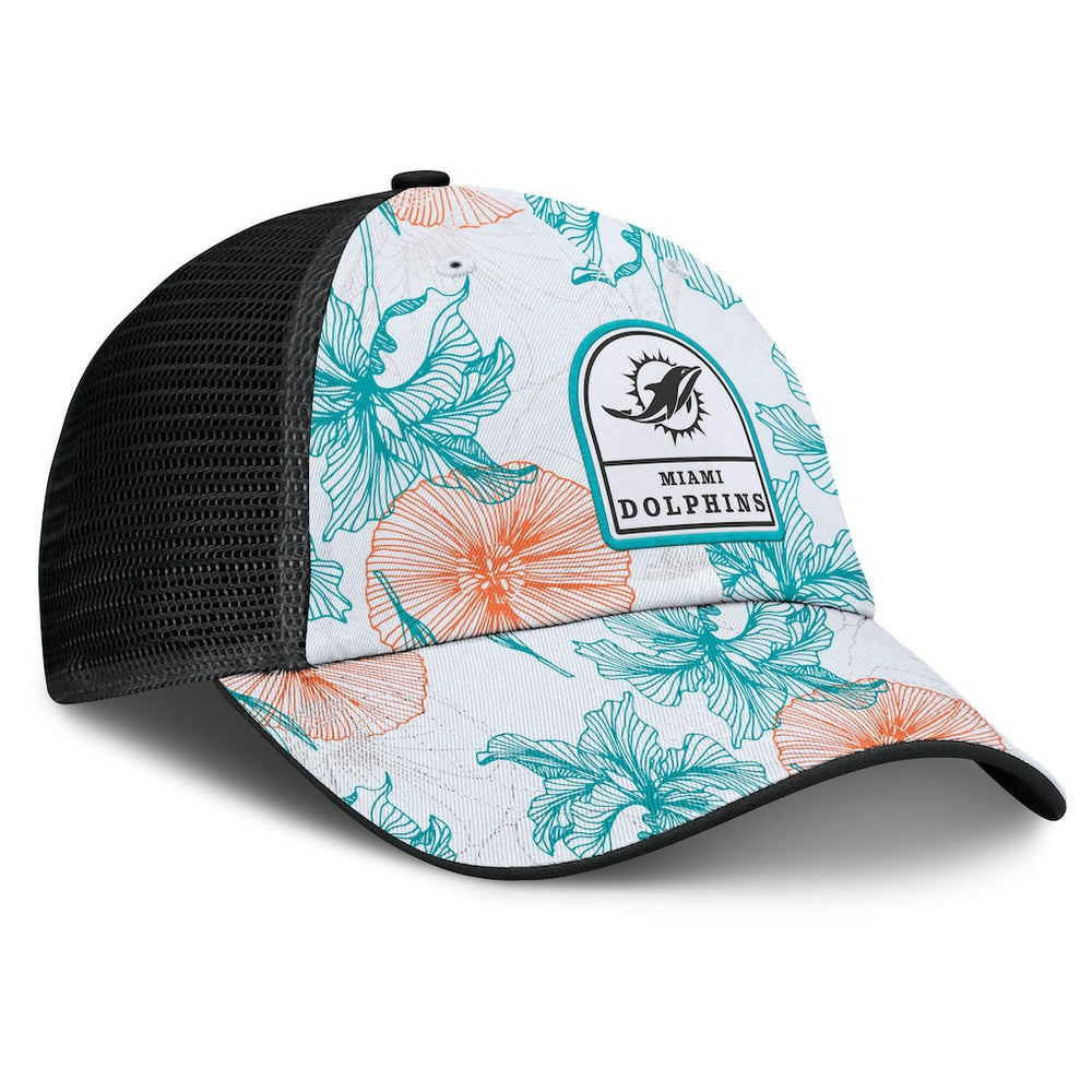 Miami Dolphins Tropical Adjustable Trucker Hat - White/Black for sale