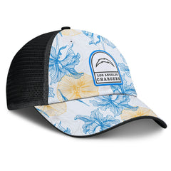 Los Angeles Chargers Tropical Adjustable Trucker Hat - White/Black on sale