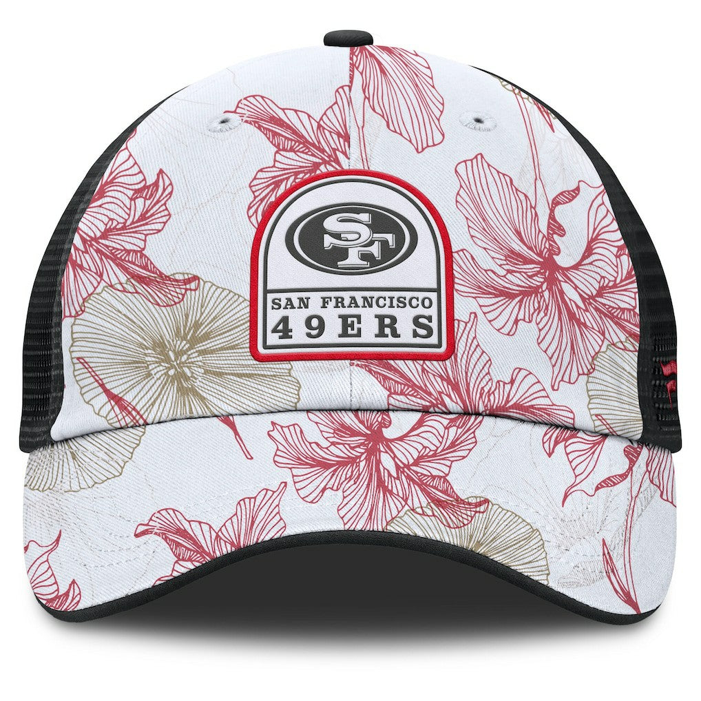 San Francisco 49ers Tropical Adjustable Trucker Hat - White/Black sale