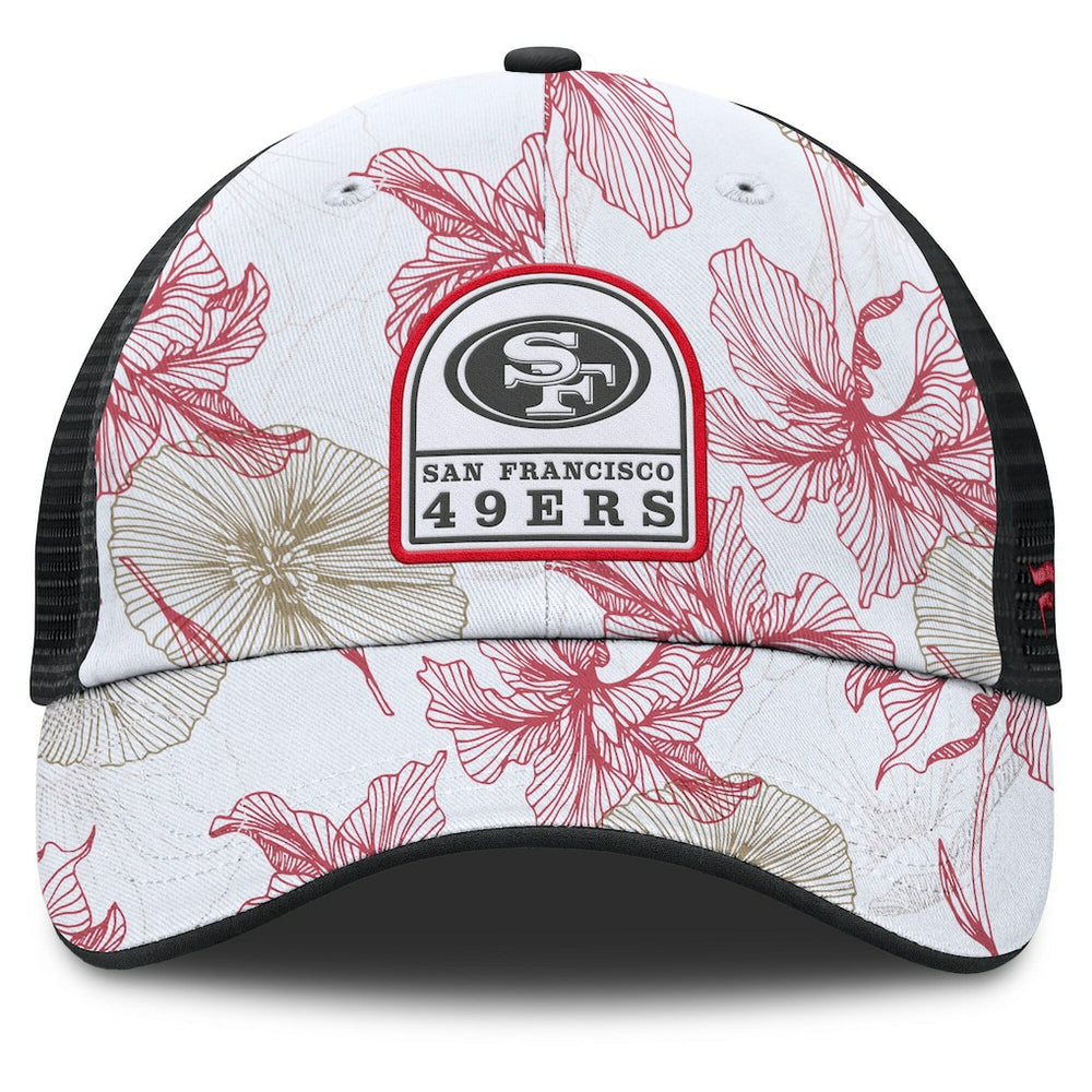 San Francisco 49ers Tropical Adjustable Trucker Hat - White/Black sale
