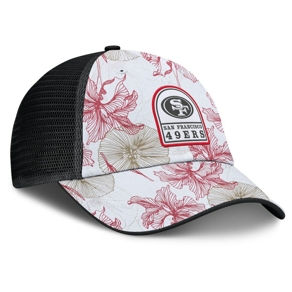 San Francisco 49ers Tropical Adjustable Trucker Hat - White/Black sale