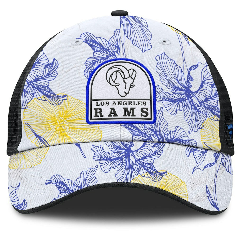 Los Angeles Rams Tropical Adjustable Trucker Hat - White/Black cheap