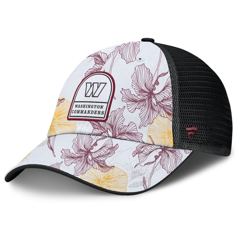 Washington Commanders Tropical Adjustable Trucker Hat - White/Black for sale