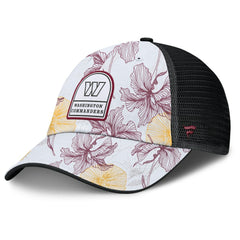 Washington Commanders Tropical Adjustable Trucker Hat - White/Black for sale