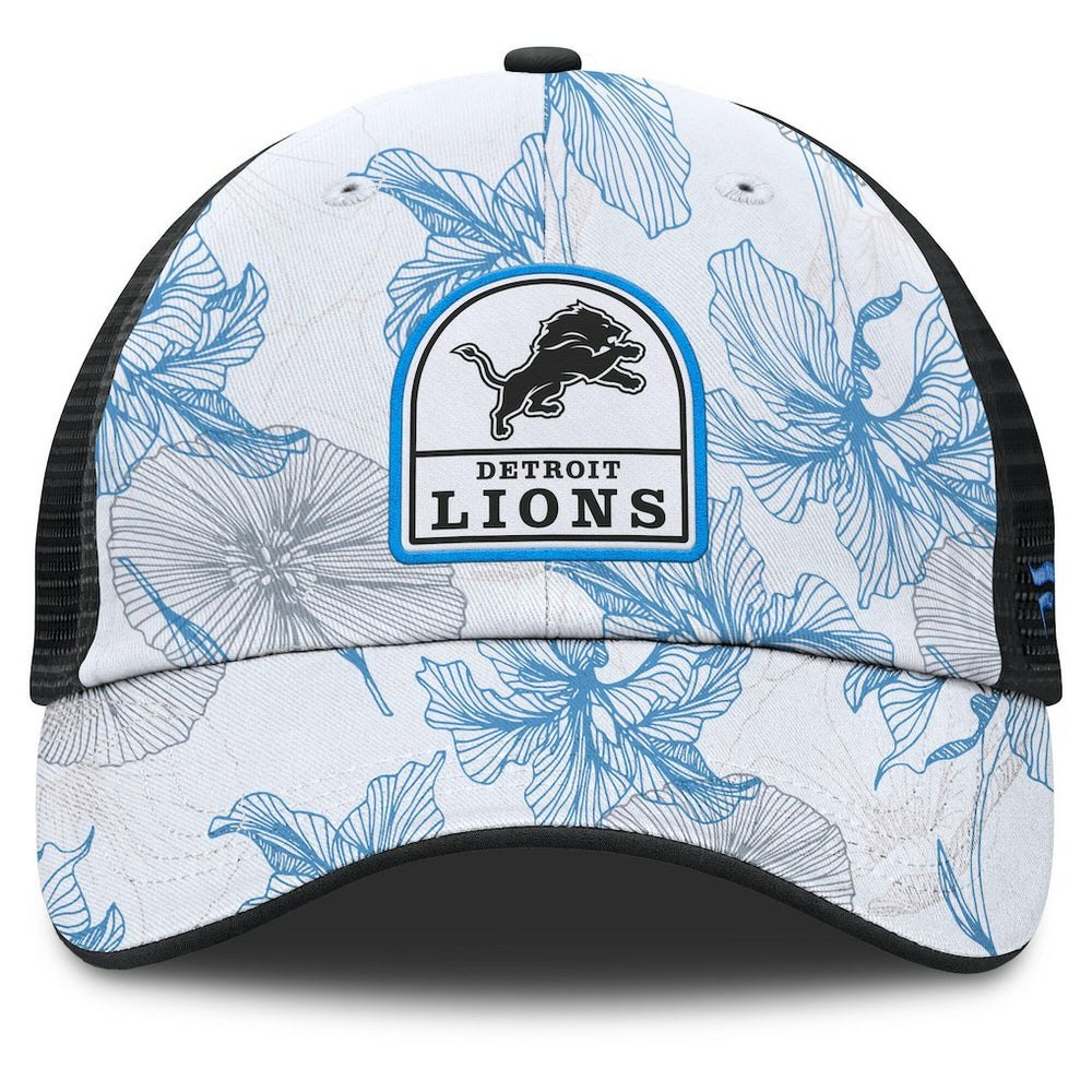 Detroit Lions Tropical Adjustable Trucker Hat - White/Black outlet