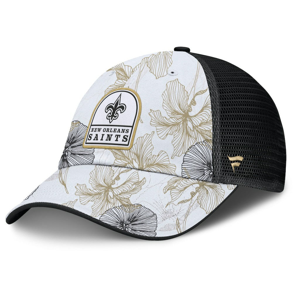 New Orleans Saints Tropical Adjustable Trucker Hat - White/Black online