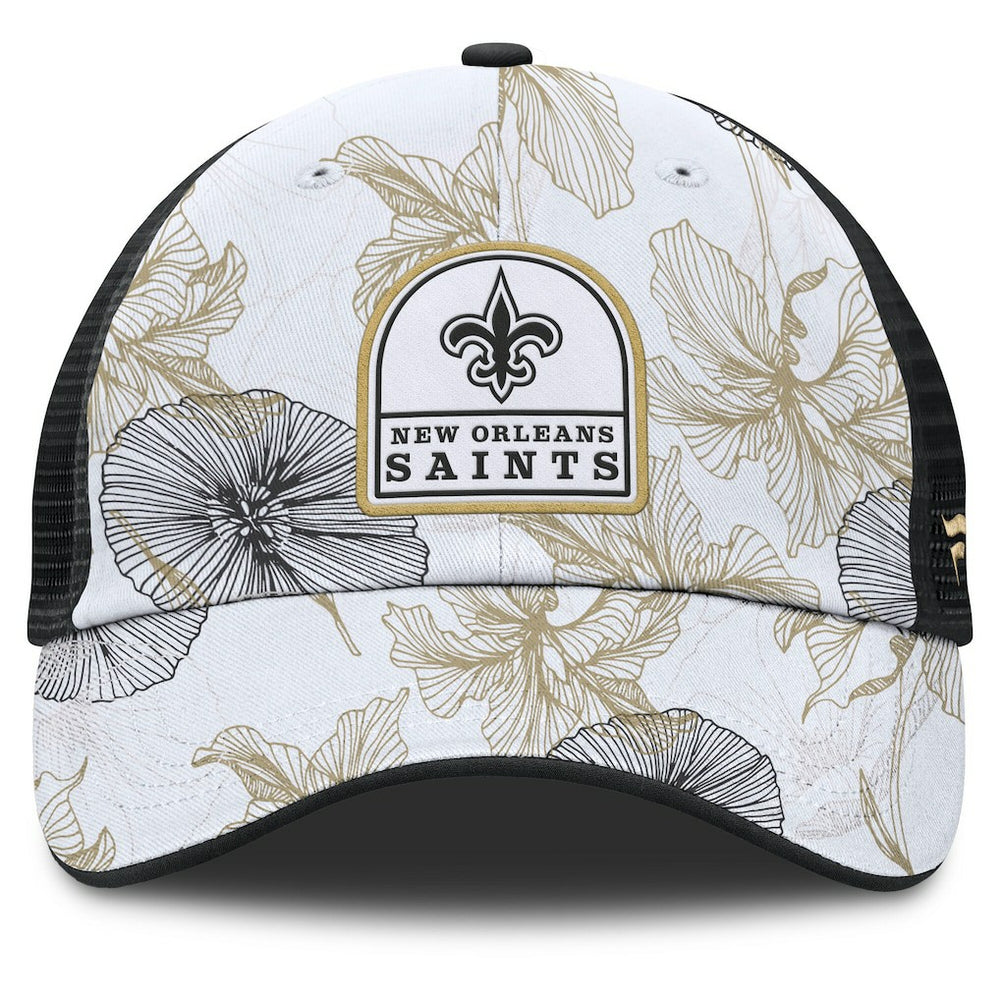 New Orleans Saints Tropical Adjustable Trucker Hat - White/Black online